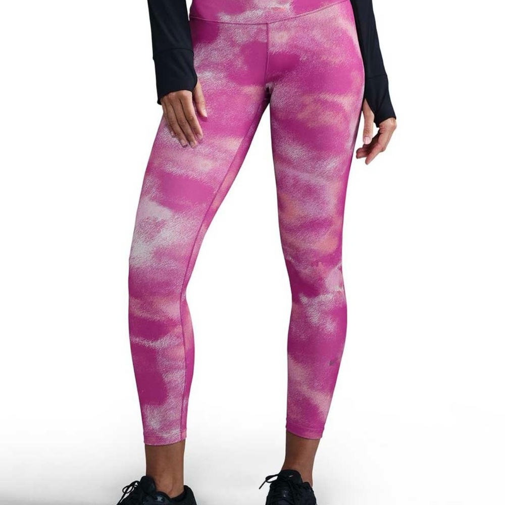 NWT Nike One Dri Fit Women’s Leggings High Rise Gentle Support 7/8 Length-Pink